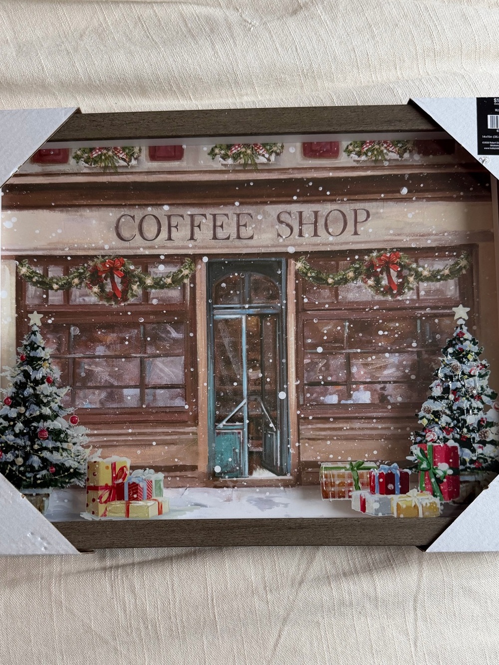 Hobby Lobby Christmas Coffee Shop Wall Art - Brown, Green, Red